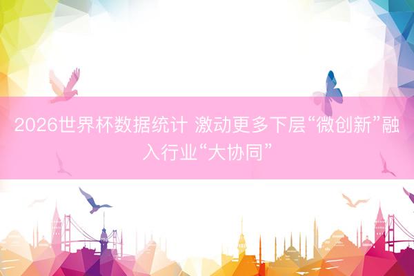 2026世界杯数据统计 激动更多下层“微创新”融入行业“大协同”