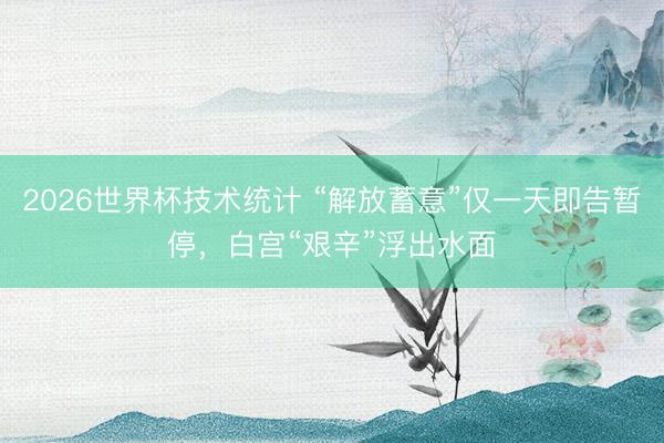 2026世界杯技术统计 “解放蓄意”仅一天即告暂停，白宫“艰辛”浮出水面